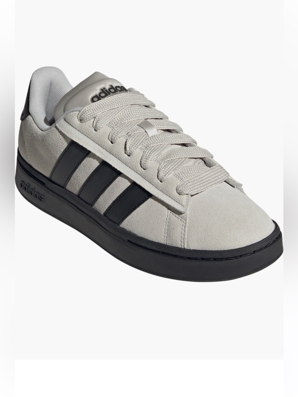 Adidas Grand Court Alpha Leather Sneakers Light Gray & Black Men’s Size 8